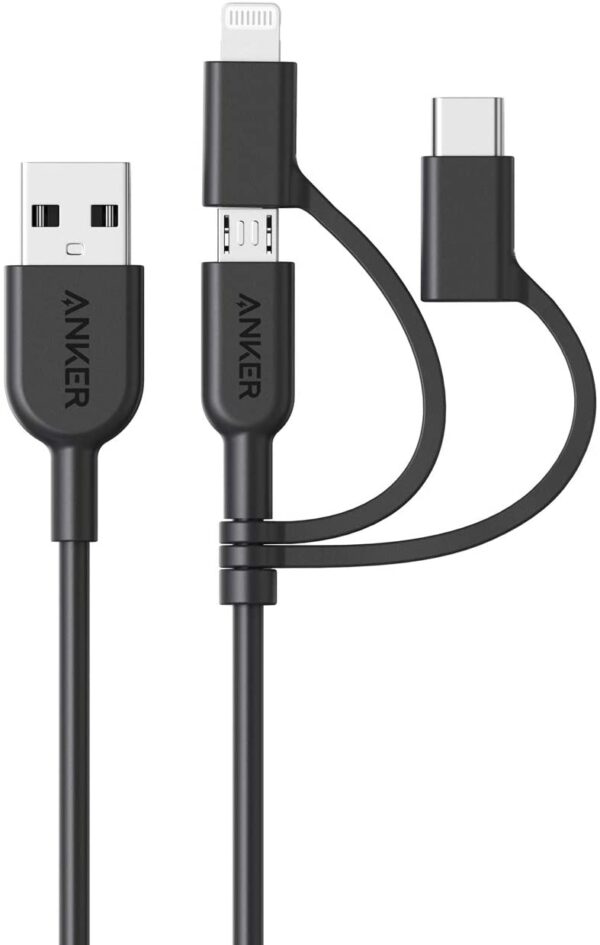 Anker Powerline II 3-in-1 Cable, Lightning/Type C/Micro USB Cable A8436H11