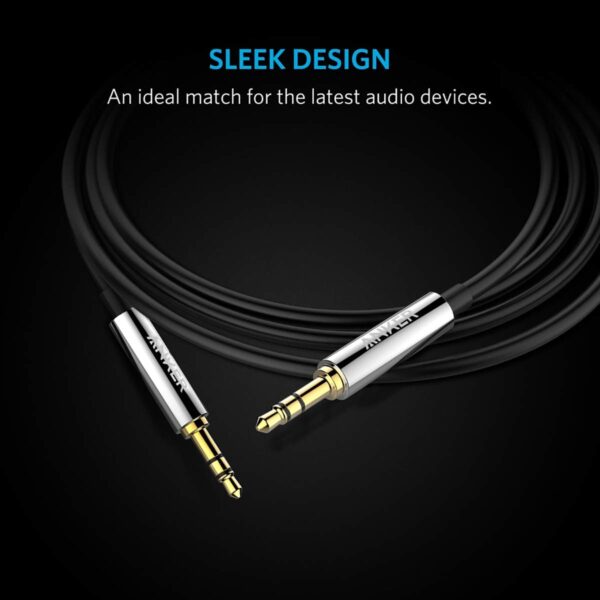 Anker 3.5mm Premium Auxiliary Audio Cable (4ft / 1.2m)  (Black) A7123H12