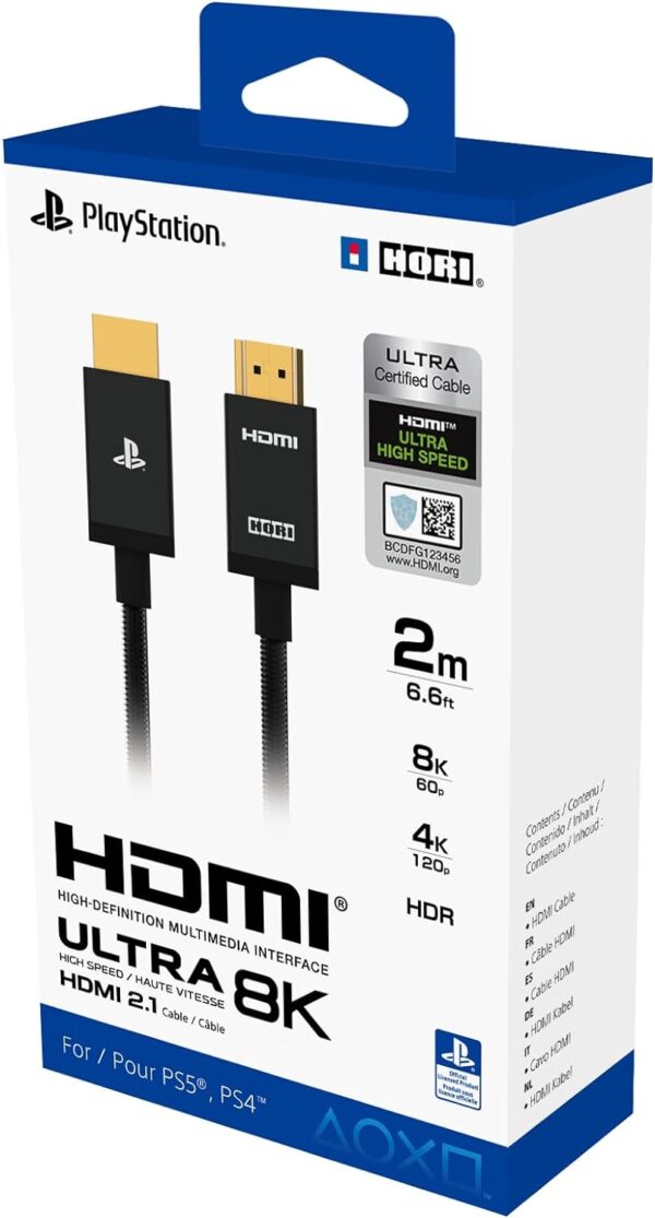 Hori Ultra High Speed HDMI Cable for PS 5 2M – Officially Licensed by Sony