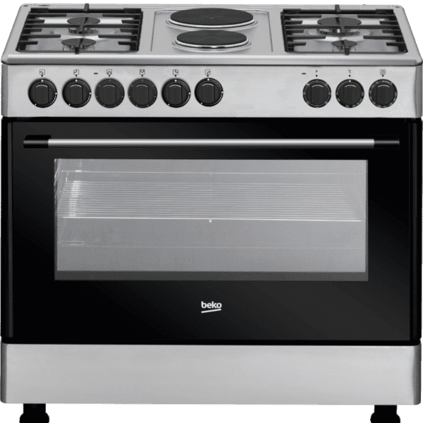 BEKO Cooker 4 Gas + 2 Electric, wide oven – GE12121DX